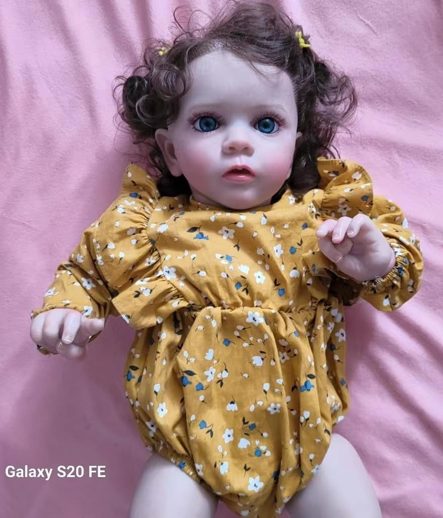 Reborn Doll -22 Inch Reborn Baby Doll Real Baby Feeling Realistic Newborn Baby Dolls Adorable Smiling Real Life Baby Dolls with Gift Box for Kids