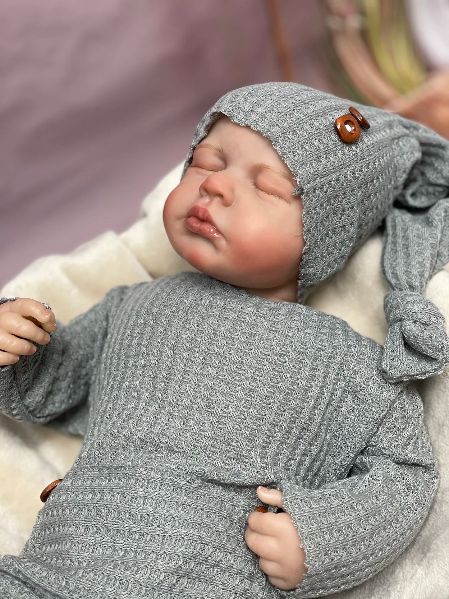 48Cm Loulou Twins Bebe Reborn Dolls with Painted Hair Handmade Lifelike Realistic Muñecas Reborn for Family'S Gift