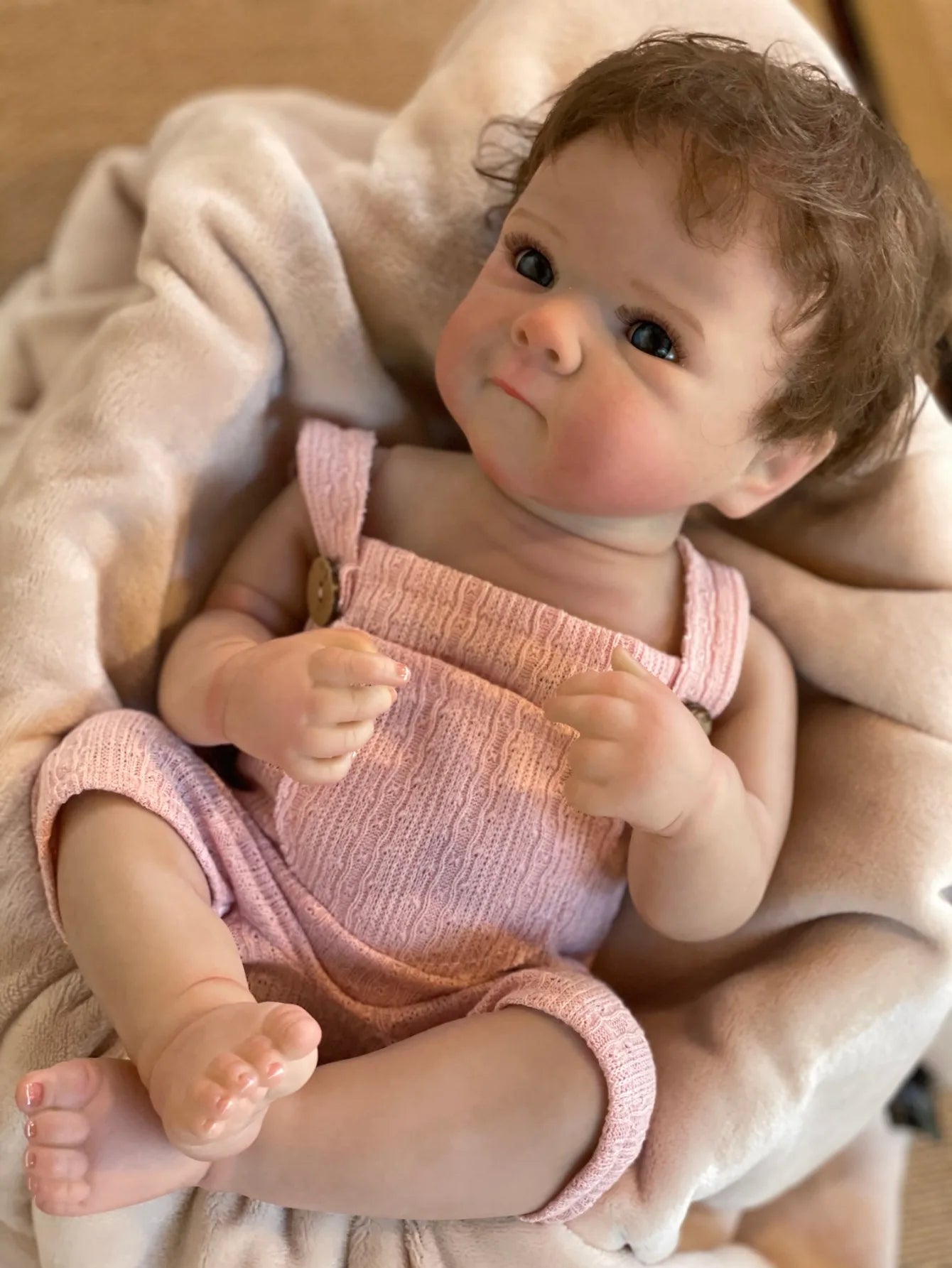 18 Inch Lifelike Bebe Bettie Girl Full Silicone Vinyl 3D Painted Newborn Baby Doll for Birthday Gifts