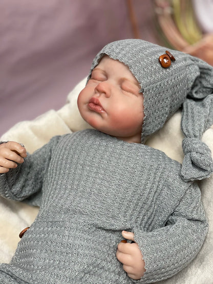 48Cm Loulou Twins Bebe Reborn Dolls with Painted Hair Handmade Lifelike Realistic Muñecas Reborn for Family'S Gift