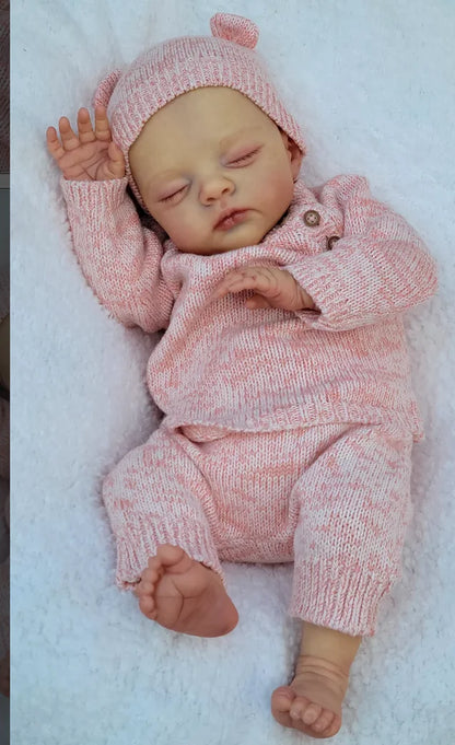 19 Inch Lifelike Reborn Dolls - Hand Painted Hair Lily & Irys Twins Soft Cloth Body Cuddly Newborn Baby Dolls