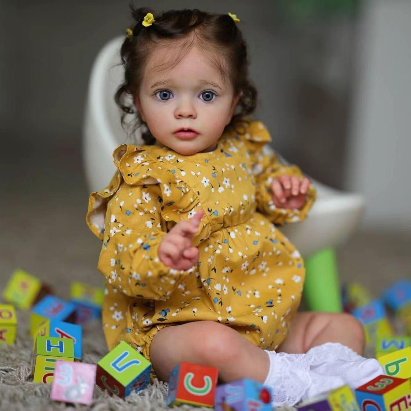 Reborn Doll -22 Inch Reborn Baby Doll Real Baby Feeling Realistic Newborn Baby Dolls Adorable Smiling Real Life Baby Dolls with Gift Box for Kids
