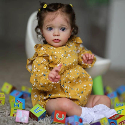 Reborn Doll -22 Inch Reborn Baby Doll Real Baby Feeling Realistic Newborn Baby Dolls Adorable Smiling Real Life Baby Dolls with Gift Box for Kids