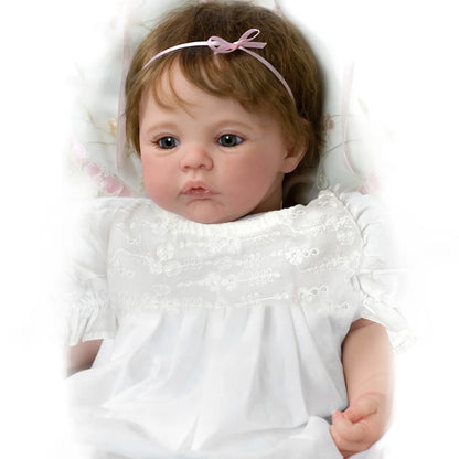 45Cm Cuddly Whold Body Silicone Viny Meadow Bebe Reborn Girl Handmade Lifelike Real Art Newborn Baby Toy for Children'S Gift