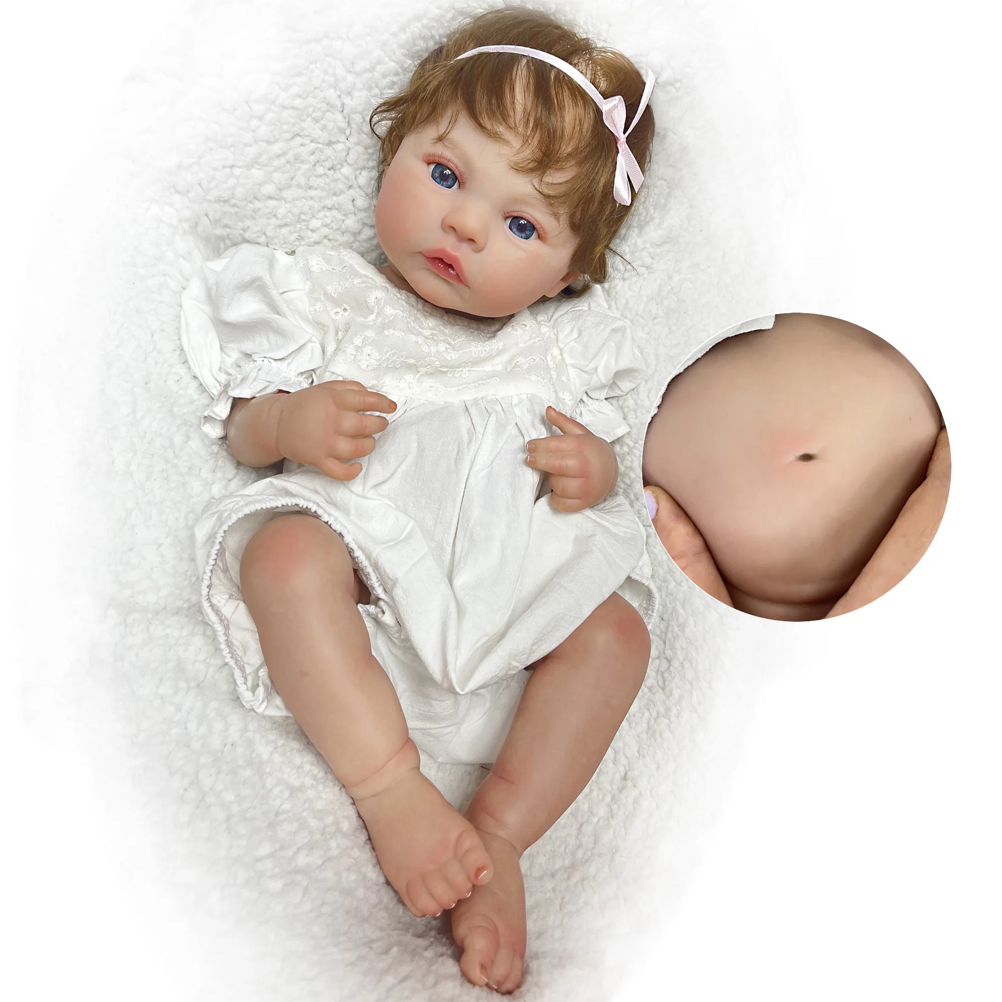 45Cm Cuddly Whold Body Silicone Viny Meadow Bebe Reborn Girl Handmade Lifelike Real Art Newborn Baby Toy for Children'S Gift