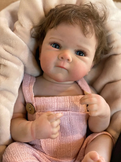 18 Inch Lifelike Bebe Bettie Girl Full Silicone Vinyl 3D Painted Newborn Baby Doll for Birthday Gifts