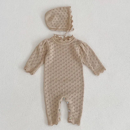 Winter Autumn Kids Romper Baby Girl Long Sleeve Knitting Romper Newborn Girls Patchwork Jumpsuit Clothes Outfit