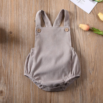 2020 Baby Summer Clothing Newborn Infant Baby Boy Girls Bodysuit Jumpsuit Corduroy Clothes Backless Outfits