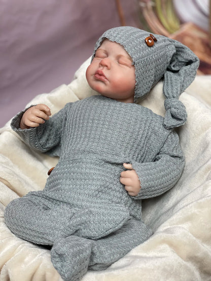 48Cm Loulou Twins Bebe Reborn Dolls with Painted Hair Handmade Lifelike Realistic Muñecas Reborn for Family'S Gift