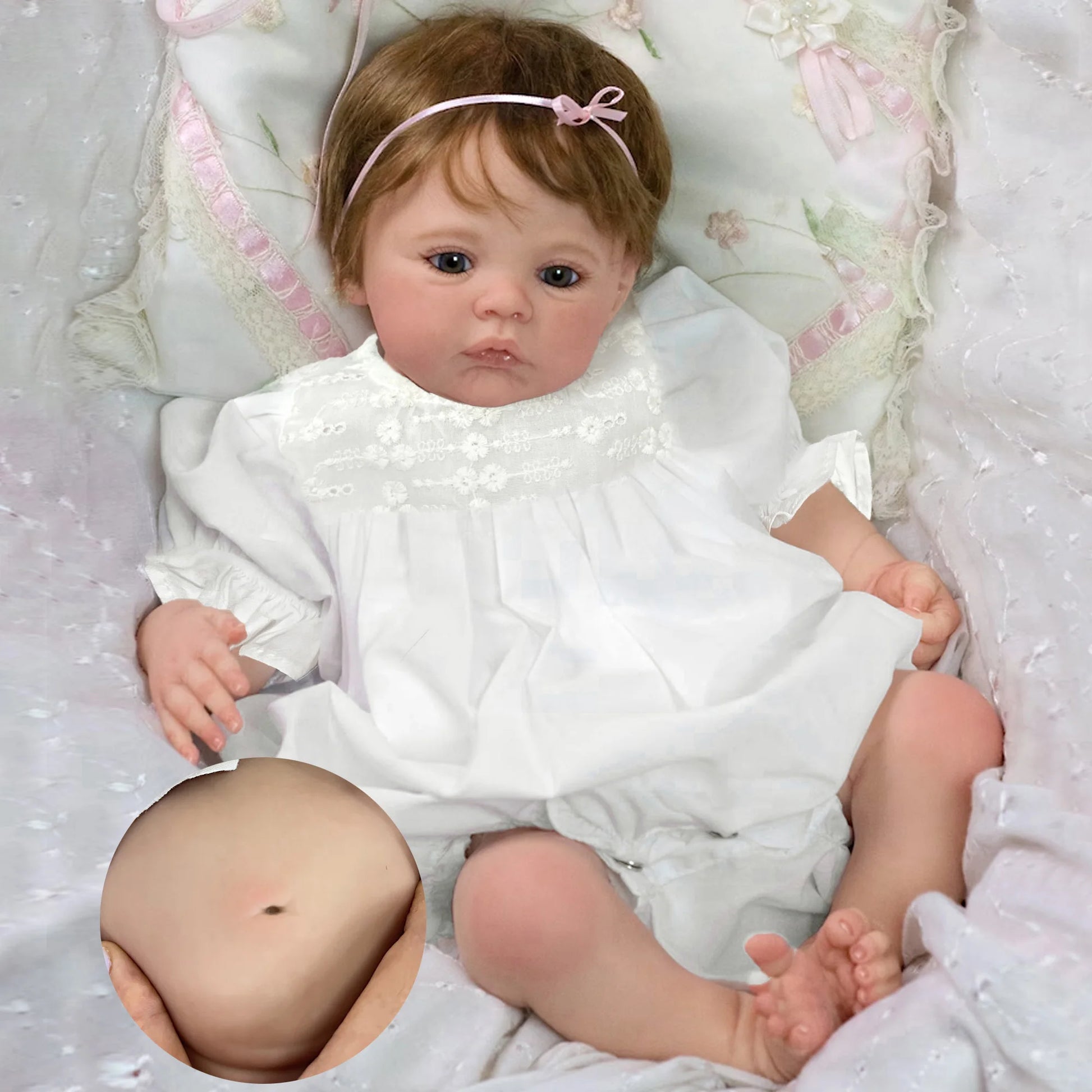 45Cm Cuddly Whold Body Silicone Viny Meadow Bebe Reborn Girl Handmade Lifelike Real Art Newborn Baby Toy for Children'S Gift
