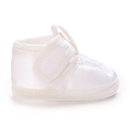 Multiple Options Newborn Baby First Baptist Shoe: Newborn Boy and Girl White Baptist Shoes Soft Sole Walking Shoes Size-9Cm-10Cm