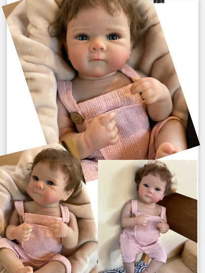 18 Inch Lifelike Bebe Bettie Girl Full Silicone Vinyl 3D Painted Newborn Baby Doll for Birthday Gifts