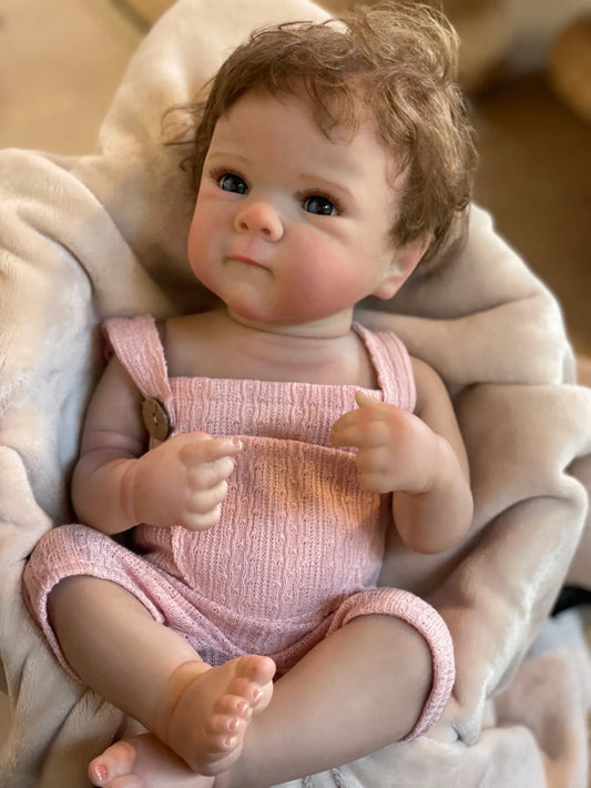 18 Inch Lifelike Bebe Bettie Girl Full Silicone Vinyl 3D Painted Newborn Baby Doll for Birthday Gifts