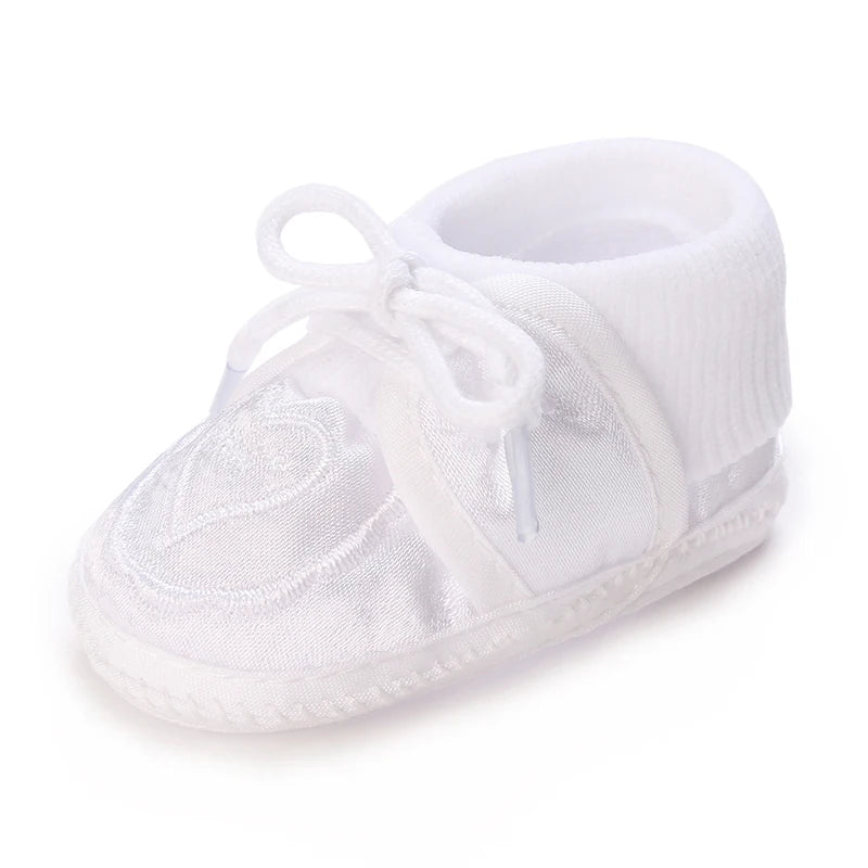 Multiple Options Newborn Baby First Baptist Shoe: Newborn Boy and Girl White Baptist Shoes Soft Sole Walking Shoes Size-9Cm-10Cm