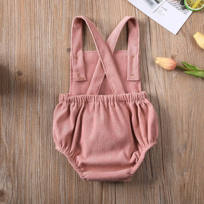2020 Baby Summer Clothing Newborn Infant Baby Boy Girls Bodysuit Jumpsuit Corduroy Clothes Backless Outfits