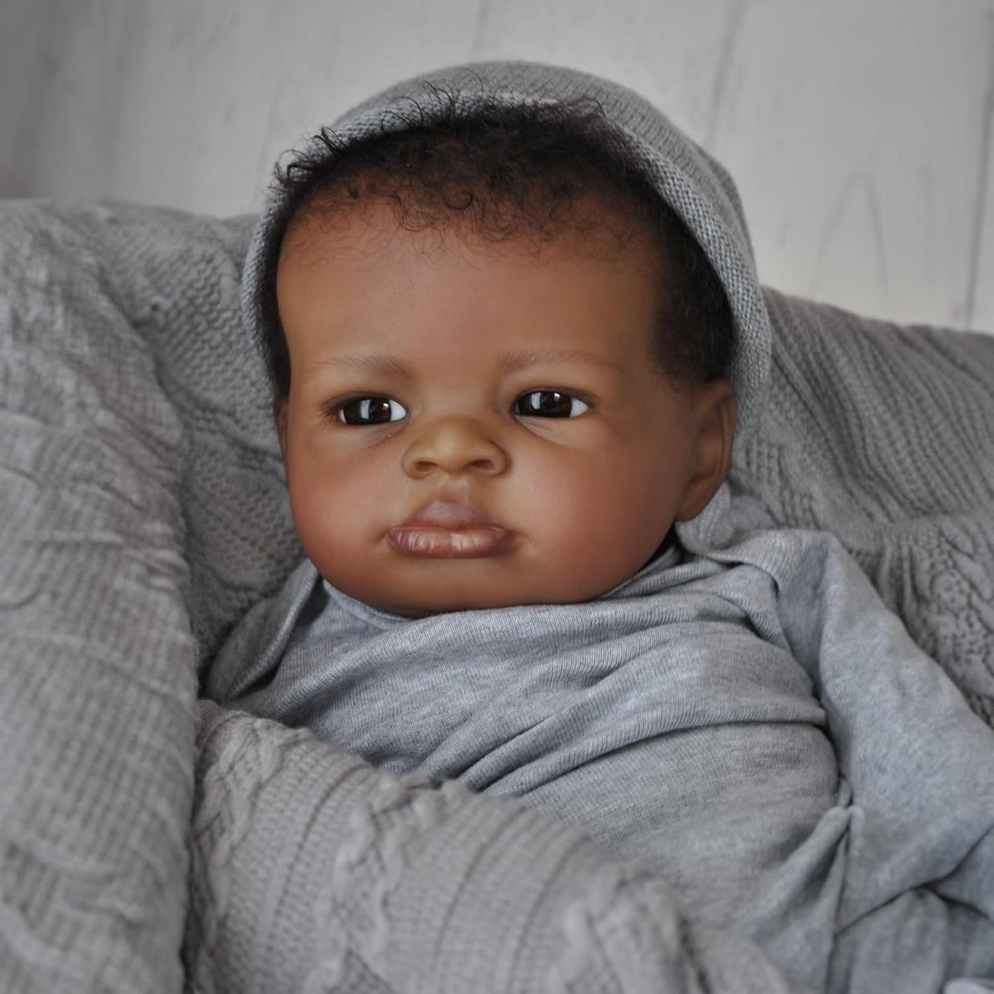 Black Reborn Baby Dolls Boys, 20 Inch Black Boy Reborn Doll Rooted Hair, African American Reborns Toddler Doll with Cloth Body, Realistic Boy Dolls for Kids 3+ with Accessories