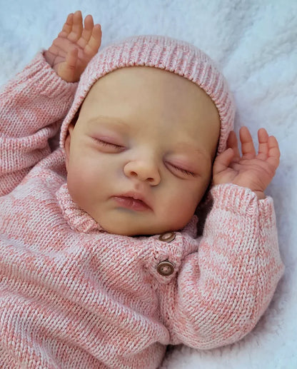 19 Inch Lifelike Reborn Dolls - Hand Painted Hair Lily & Irys Twins Soft Cloth Body Cuddly Newborn Baby Dolls