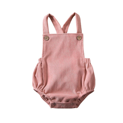 2020 Baby Summer Clothing Newborn Infant Baby Boy Girls Bodysuit Jumpsuit Corduroy Clothes Backless Outfits