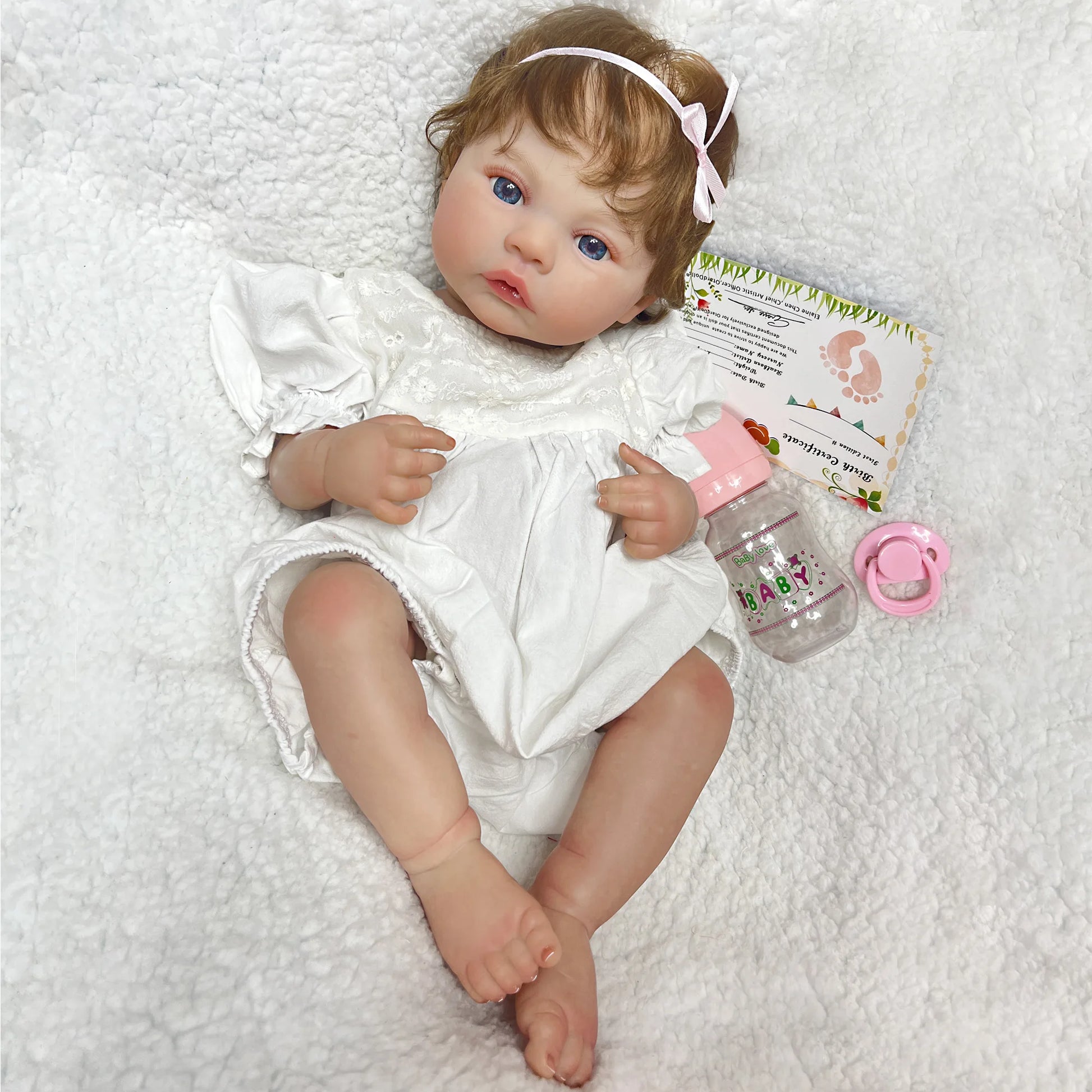 45Cm Cuddly Whold Body Silicone Viny Meadow Bebe Reborn Girl Handmade Lifelike Real Art Newborn Baby Toy for Children'S Gift