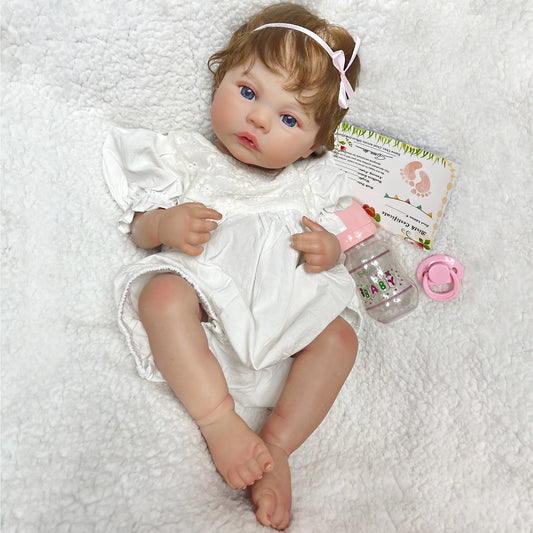 45Cm Cuddly Whold Body Silicone Viny Meadow Bebe Reborn Girl Handmade Lifelike Real Art Newborn Baby Toy for Children'S Gift